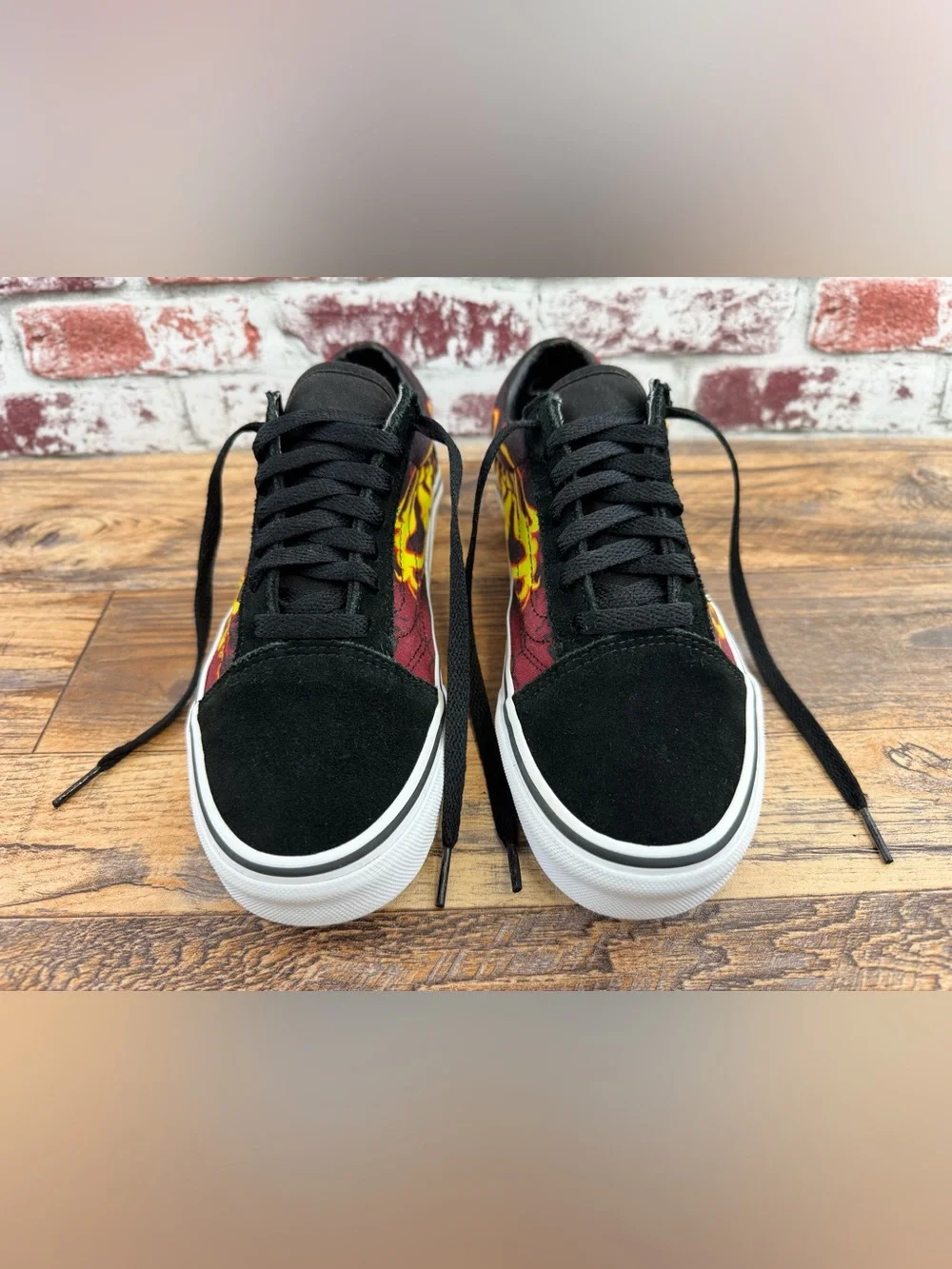 Vans Samurai Rising Old Skool Flame Skull Skate Sneakers Size Men 6, Women 7.5